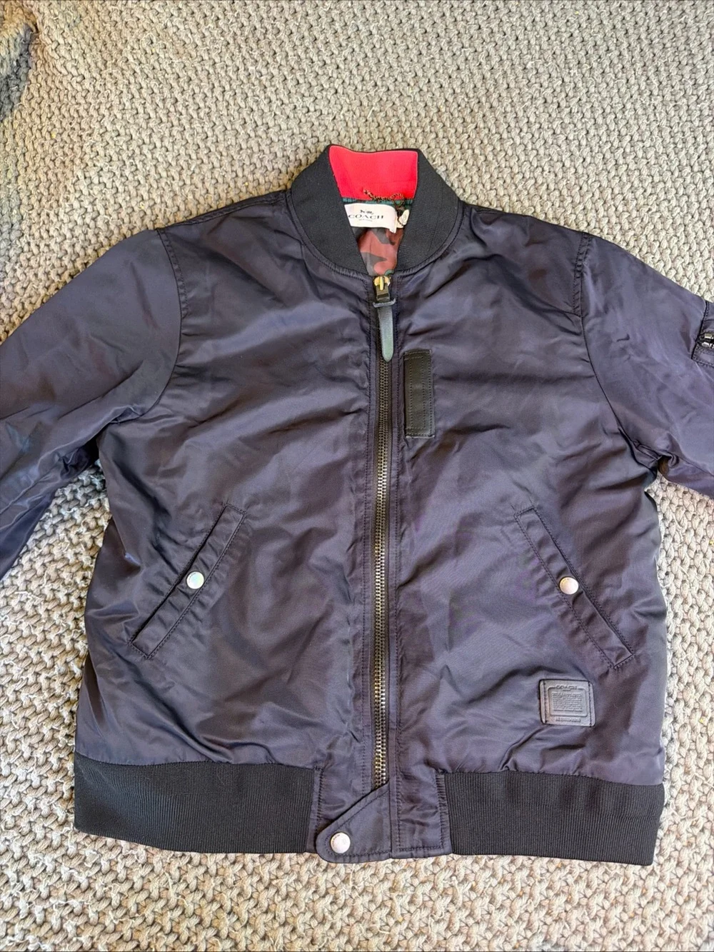 Coach Black Bomber Jacket Men Size M